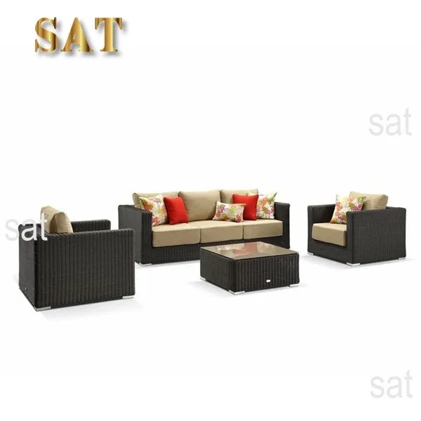 Outdoor Garden Chair Rattan Furniture Set Rope Furniture Set Outdoor Wicker Sofa / Garden Sofa Set