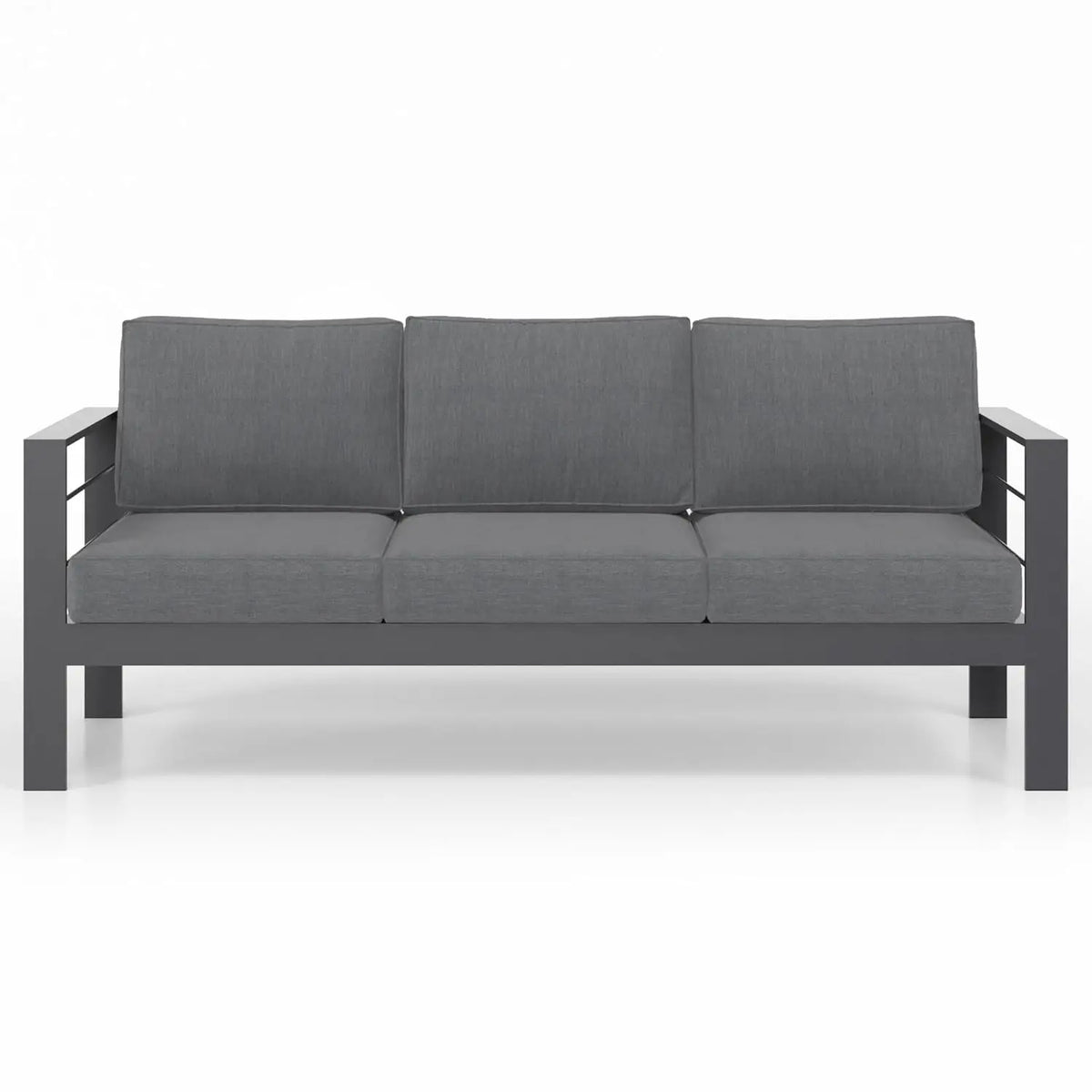 Outdoor Couch Aluminum Patio Furniture Sofa, 3-Seat All-Weather Metal Outdoor Patio Furniture with Cushions,Dark, Customized