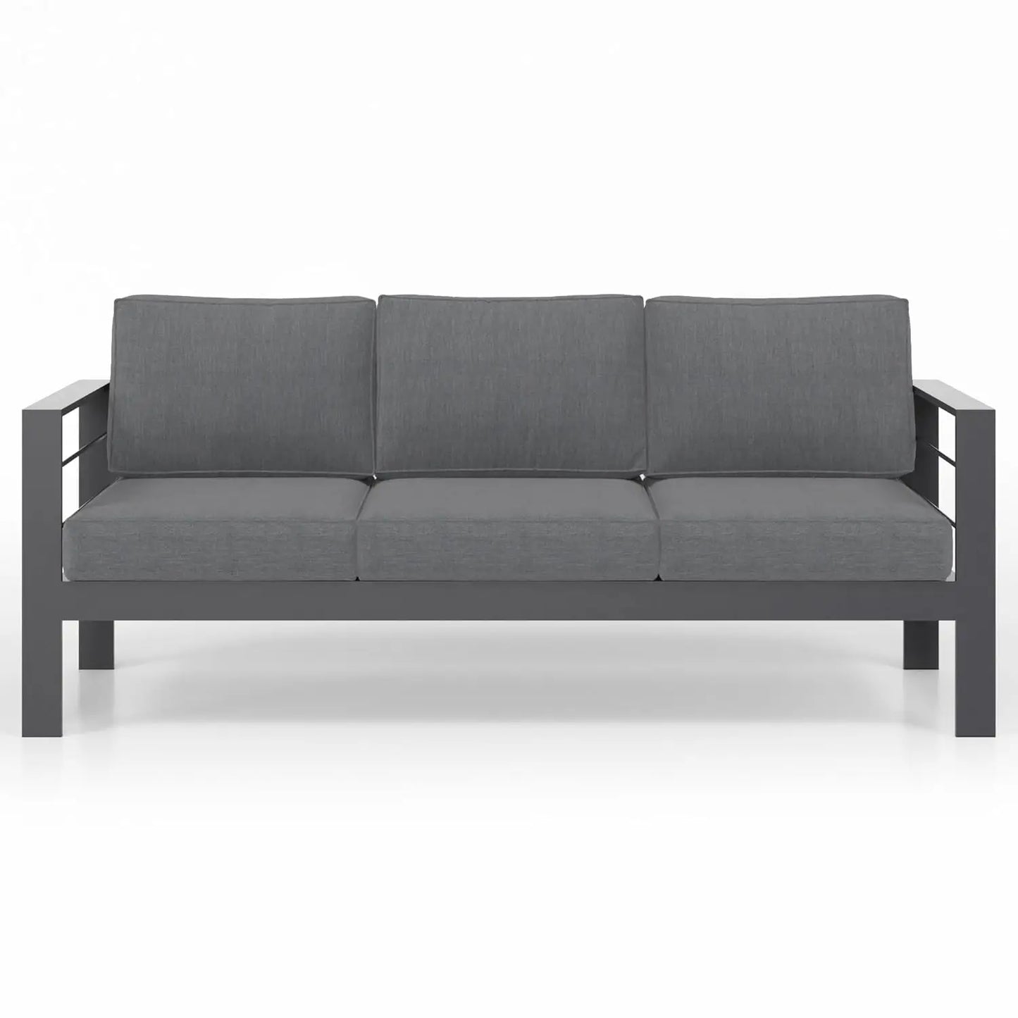 Outdoor Couch Aluminum Patio Furniture Sofa, 3-Seat All-Weather Metal Outdoor Patio Furniture with Cushions,Dark, Customized