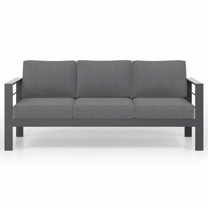 Outdoor Couch Aluminum Patio Furniture Sofa, 3-Seat All-Weather Metal Outdoor Patio Furniture with Cushions,Dark, Customized