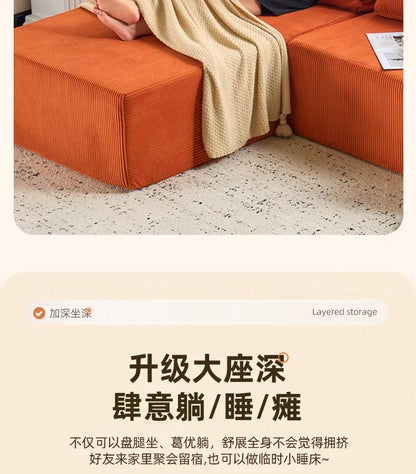 living room office Armchair Convertible sofa L-shape lounge compressed sofa seats lazy home modern Relaxing luxury furniture