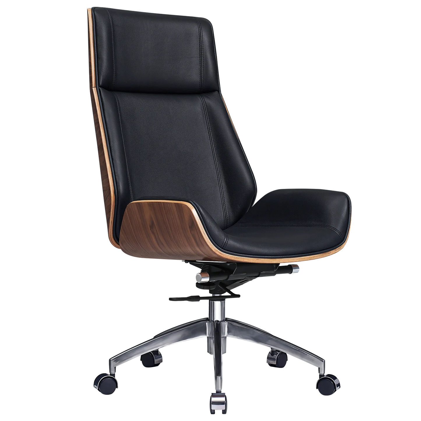 Luxury Real Leather High-Back Managerial Office Chair Genuine Leather Ergonomic 360 Swivel Lift Office Chair with Lumbar Support