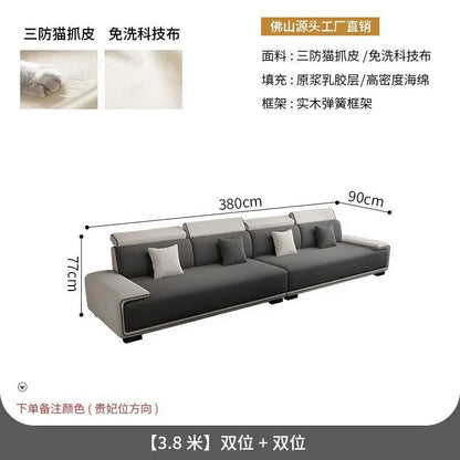 Nordic technology fabric sofa sofa living room modern fully equipped latex concubine light luxury simple small apartment combina