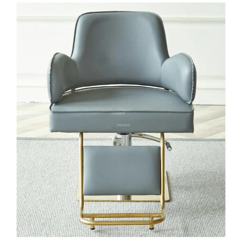 Simple Stainless Steel Barber Chairs Beauty Salon Chair Home Liftable Rotating Hairdressing Chair Professional Salon Furniture