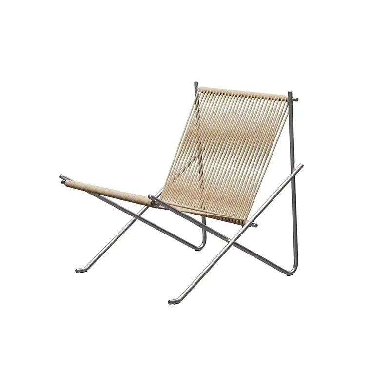 MOMO Bauhaus Leisure Chair Simple Design Living Room Sofa Balcony Rope Woven Stainless Steel Solid Frame Modern Outdoor Living C