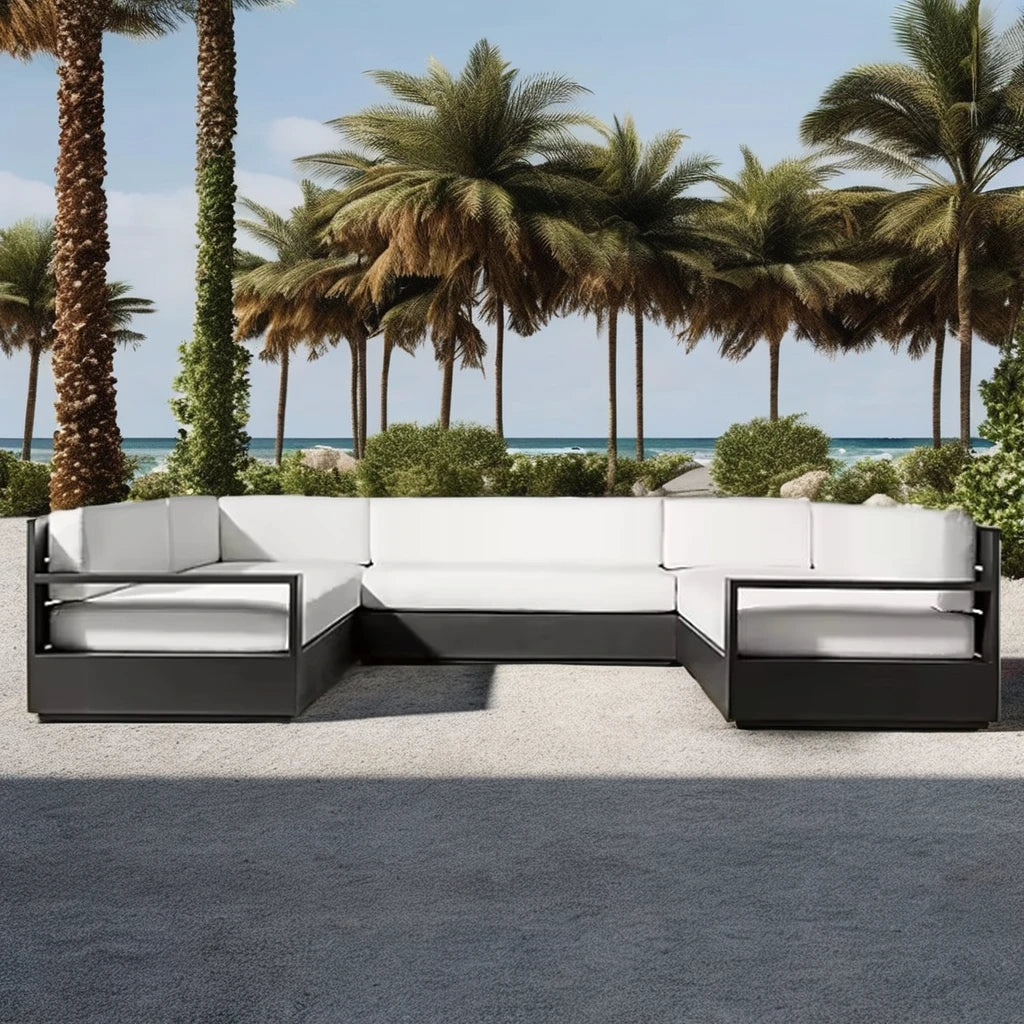 Outdoor Aluminum Sofa Furniture Hotel Garden Terrace Outdoor Leisure Sofa Waterproof Sunscreen Sofa Combination