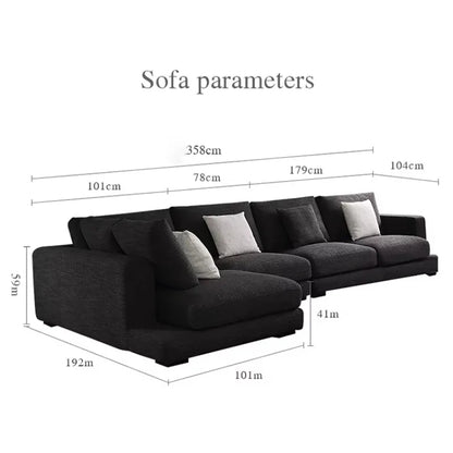 -For Extra Large Black Wide Corner Sofa Fabric Corner Couch 7 Seater Living Room Sofas Floor Couch&