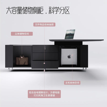 Simple and light luxury office desk and chair combination President's table Manager table Large desk office