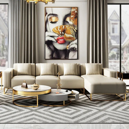 A Modern Design Corner Leather Couch Living Room Sofas Set Modular Home Furniture Sectional L Shaped Luxury Sofa