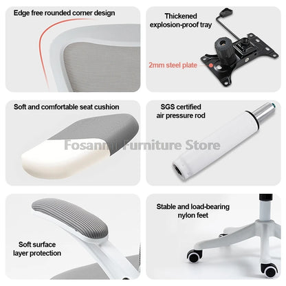 Adjustable Lumbar Support Home Desk Chairs with Armrests Students Study Computer Chair Office Mesh Swivel Chair with wheels