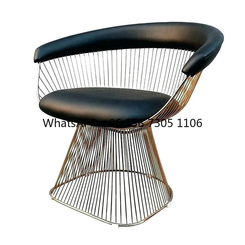 High-end stainless steel dining chair single sofa chair designer home living room wrought iron balcony