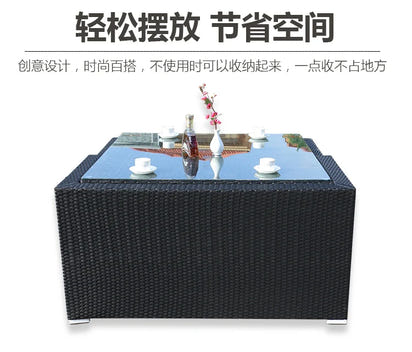 Outdoor rattan tables and chairs balcony rattan sofa courtyard leisure rattan art