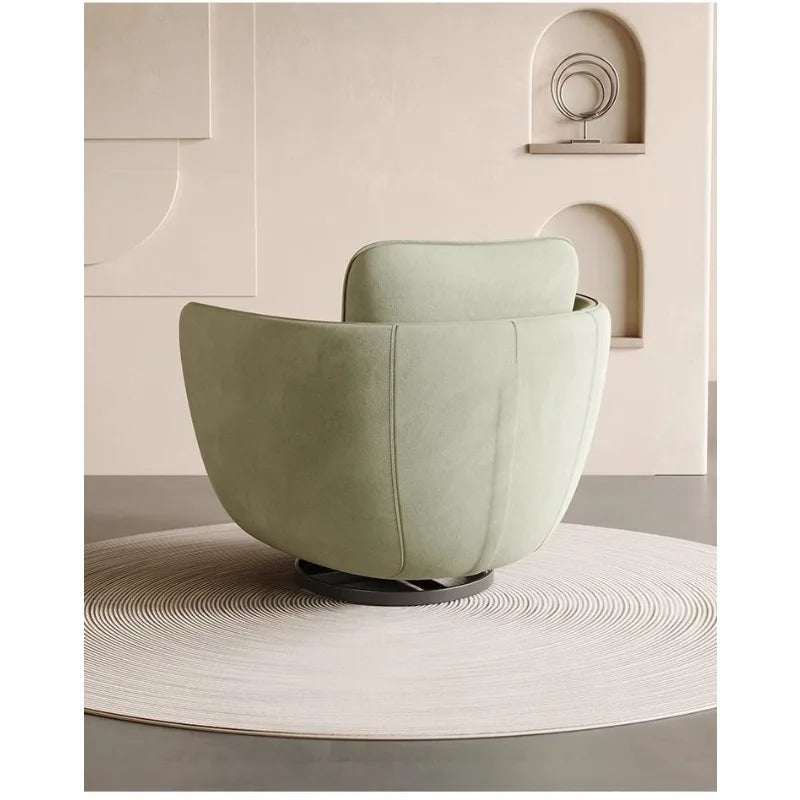 Modern Barrel Swivel Chair 360 Chenille Fabric Accent Chair Upholstered Lounge Chair for Living Room Bedroom Office Waiting Room
