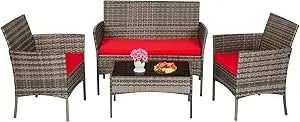 outdoor patio furniture set wicker patio set pe rattan furniture bistro set for outdoor indoor use with loveseats coffee table,