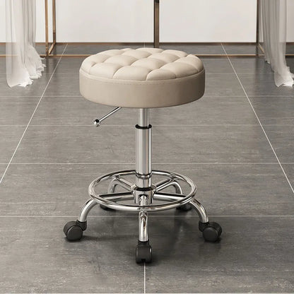 Household beauty stool, metal industrial hair chair with rotating lift pulley, suitable for salons and barber shops