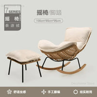 Modern Rattan Living Room Chairs Leisure Lazy Back Sofa Home Lounge Chair Outdoor Balcony Rocking Chair Living Room Furniture