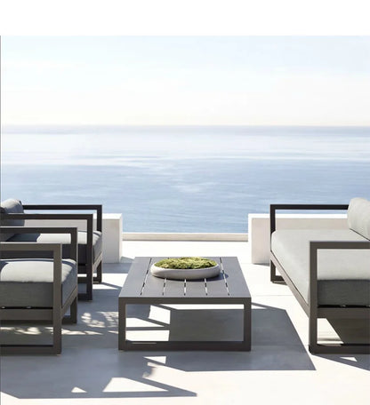 Nordic outdoor leisure sofa villa balcony wrought iron sunscreen  coffee table restaurant hotel open-air negotiation