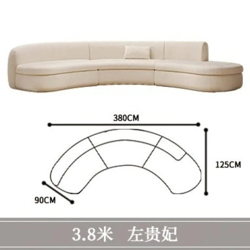 Curved sofa living room, light luxury, modern Internet celebrity hotel, beauty salon, lobby lounge area, reception of guests