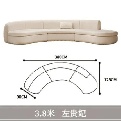Curved sofa living room, light luxury, modern Internet celebrity hotel, beauty salon, lobby lounge area, reception of guests