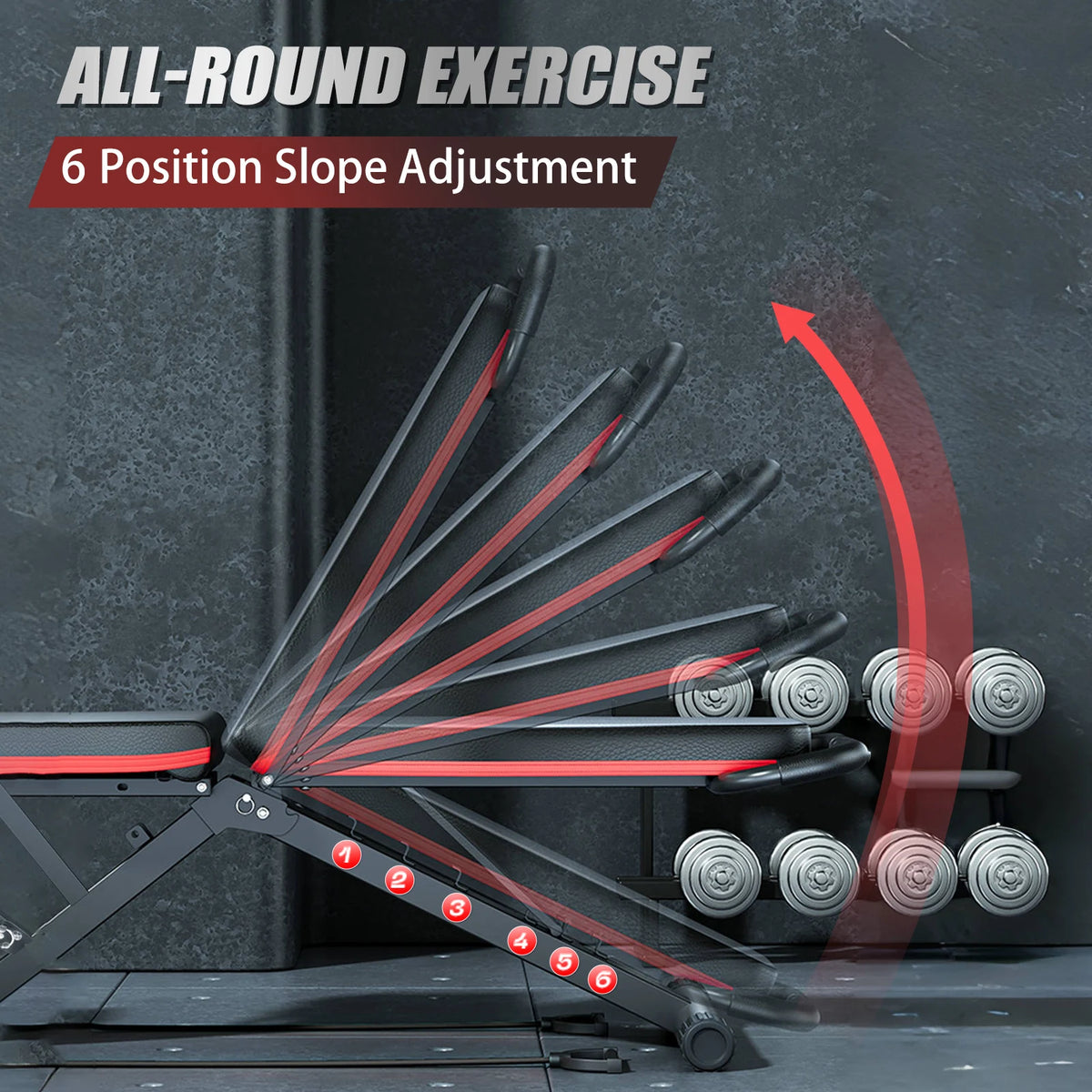 Weight Bench Foldable 14-in-1 Dumbbell Bench 1000 lbs Sit-up Assist Fitness Equipment 6 Adjustable for Full Body Workout