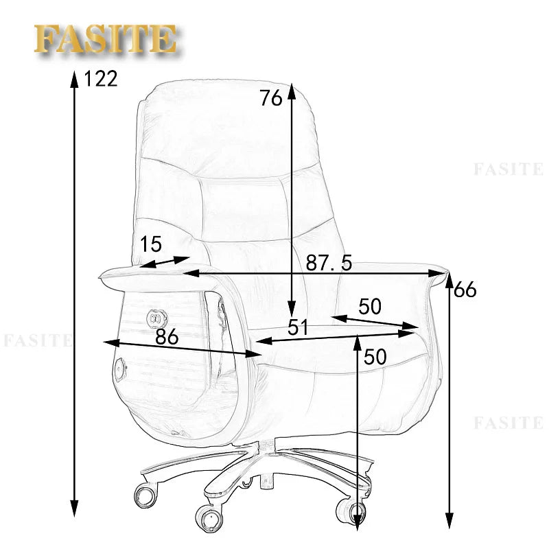 Lunch break can lie down dual-purpose leather office desk chair, light luxury sedentary and comfortable electric massage boss