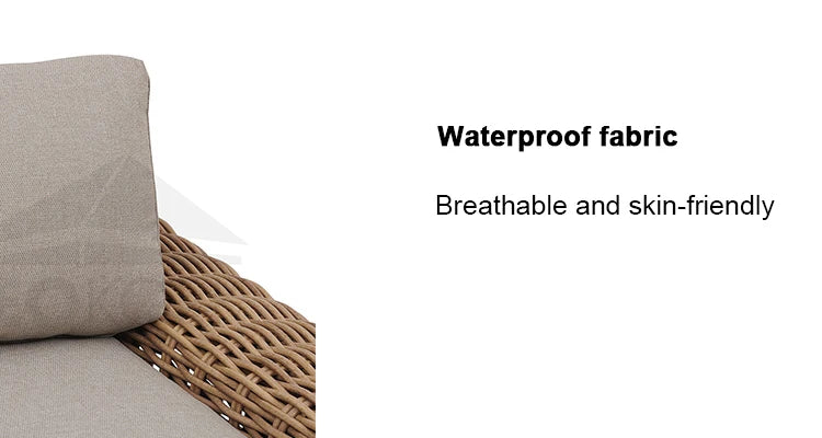 Factory Sale High Quality Outdoor Courtyard Metal Frame Rattan Wicker L-shape Garden Sofa Set