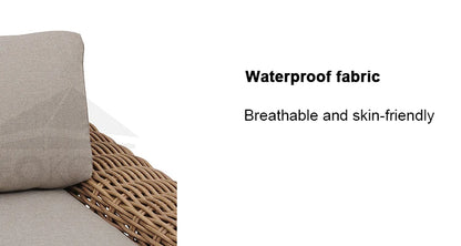 Factory Sale High Quality Outdoor Courtyard Metal Frame Rattan Wicker L-shape Garden Sofa Set