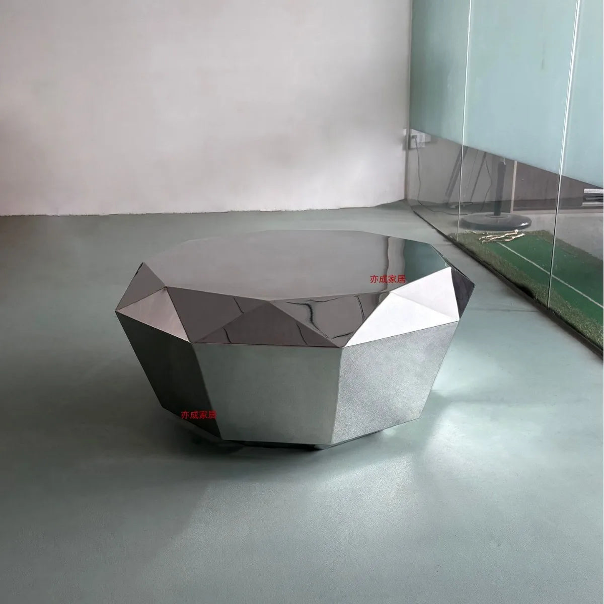 Modern Minimalist Luxury Diamond Stainless Steel Coffee Table Living Room Furniture Shaped  Center Table Tea Table Escritorios