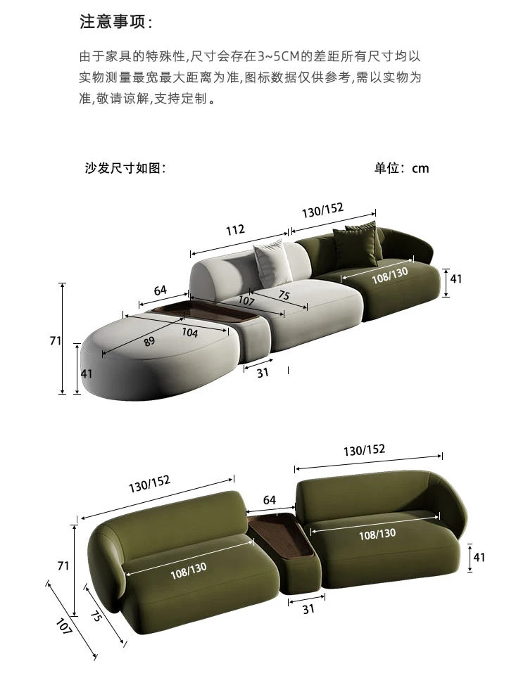 Curved Sofa Special Shaped Designer Beauty Salon Couch Lounge Area Sofa Coffee Table Set Furniture Velvet Living Room Sofas