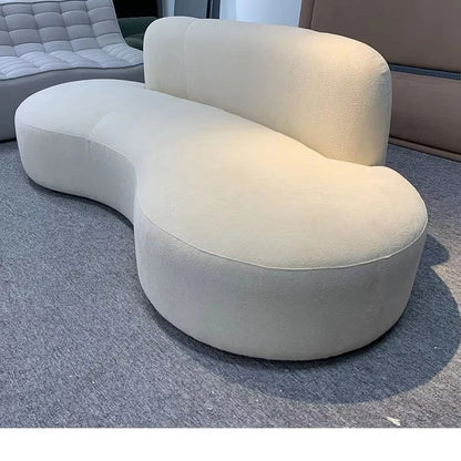 Nouveau canapé rembourré de style italien, minimaliste, pour la réception de bureau, ensemble de canapés avec un design minimaliste crémeux pour les petits salons