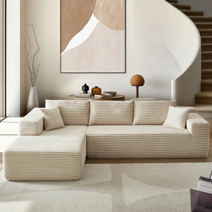 Modular Sectional Sofa Couch Compression Packing Sofa L-Shape Modular Sectional Sofa With Chaise No Assembly Required