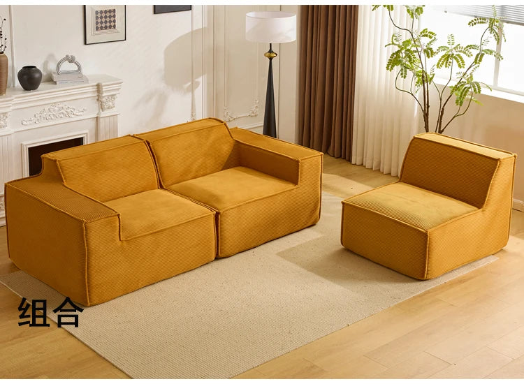 Vacuum compression sofa tofu block combination modern simple living room small apartment retro cross-border fabric furniture