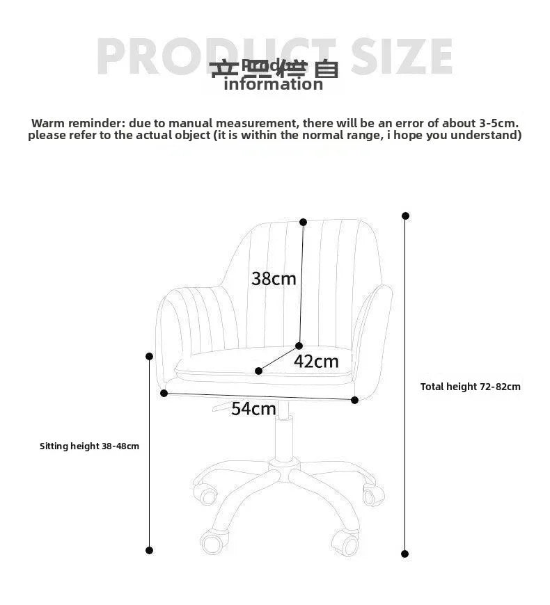 2026 hot sell Rotatable lifting comfortable computer chair, home bedroom flannel dressing chair