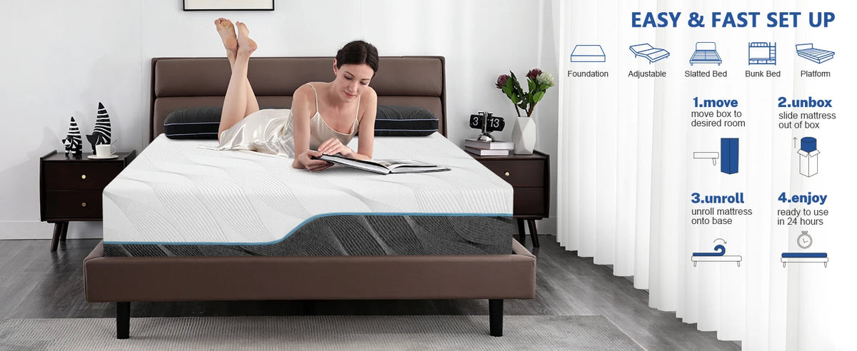 Hcore 8/10 Inch Queen Mattress, Full/Queen/Queen Size Medium Firm - Extra Firm Dual Sided Flip-Flop Mattress