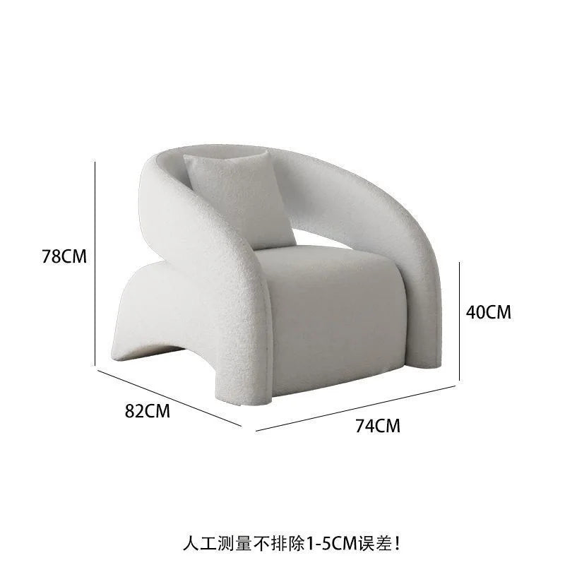Single sofa leisure chair living room light luxury curved balcony chair small apartment tiger chair minimalist