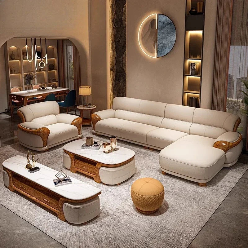 Luxury Modern Straight row sofa living room leather sofa set furniture room set sofas Designer Office couch set Canape Salon