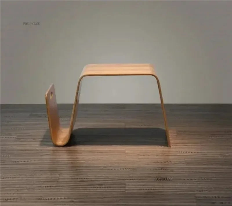 Designer Bentwood Plywood Coffee Table Mid Century Modern End Table Living Room Furniture Side Bed Table for Laptop w