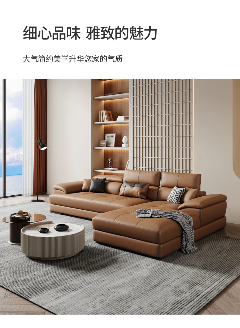 European Living Room Sofa Genuine Leather Sectional Corner Sofas Modular Luxury Sofa Sala De Estar De Luxo Modern Furniture