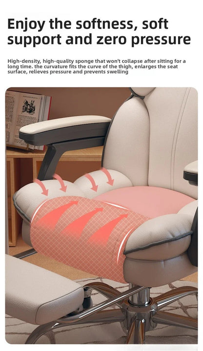 Firm Computer chair E-sports chair Home sedentary sofa Seat reclining swivel chair Study back chair