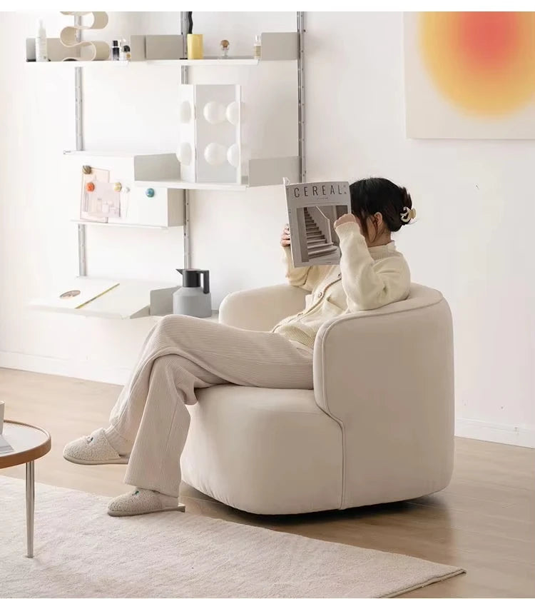 Modern Nordic Single Person Leisure Lazy Sofa Light Luxury Fabric Armrest Accent Chair for Home Furniture for Living Room