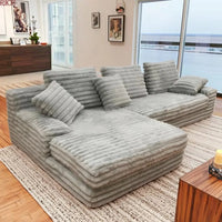 Fluffy Fabric Modular Compression Foam Combination Compression Sofa Sofa Set Home Apartment Furniture Living Room Vacuum Bag