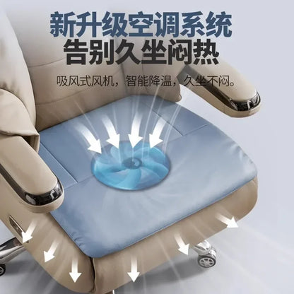 Senior Leather Office Chairs Ergonomic Comfortable Adjust Recliner Office Chairs Mobile Luxurious Furniture Silla Oficina LXOC