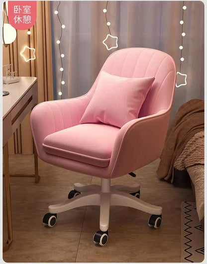 Home Comfortable Long-Sitting Backrest Computer Adjustable Swivel Chair for Girls' Bedroom Dormitory Study Desk Chair