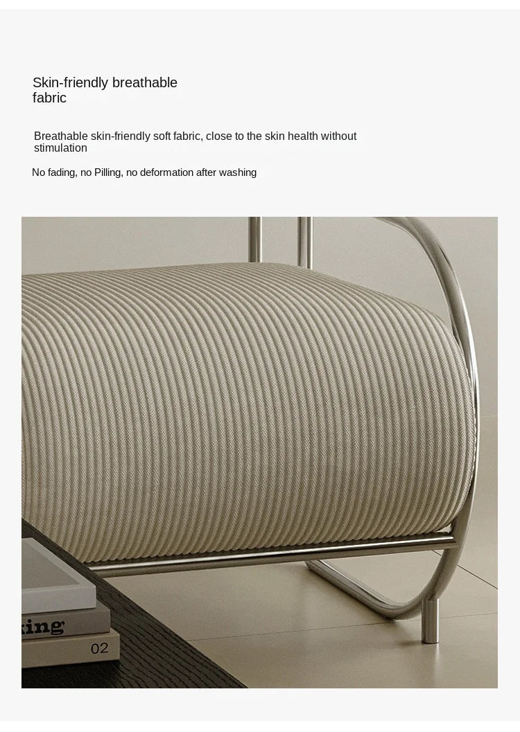 Antique Designer Single Sofa Chair Modern Simple Creative Leisure Chair Living Room Balcony Stainless Steel Leisure Chair