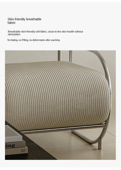 Antique Designer Single Sofa Chair Modern Simple Creative Leisure Chair Living Room Balcony Stainless Steel Leisure Chair