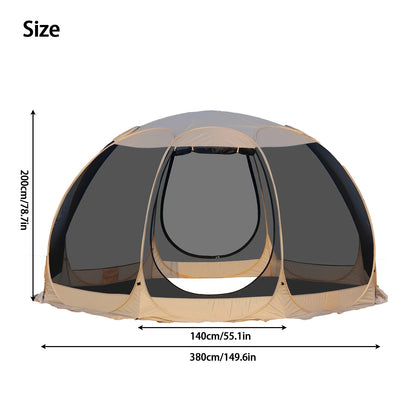 Portable Screen House Tent with Mosquito Net 6-8 Person Camping Backyard Patio & Protection Outdoor Shelter Suitable for family