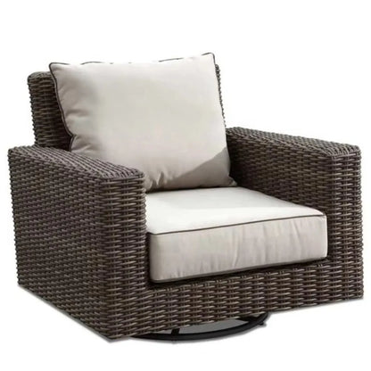 Modern Outdoor PE Rattan Furniture Set Wood Coffee Table & Balcony Living Room Sofas Patio Villa Courtyard Hotel Leisure Garden