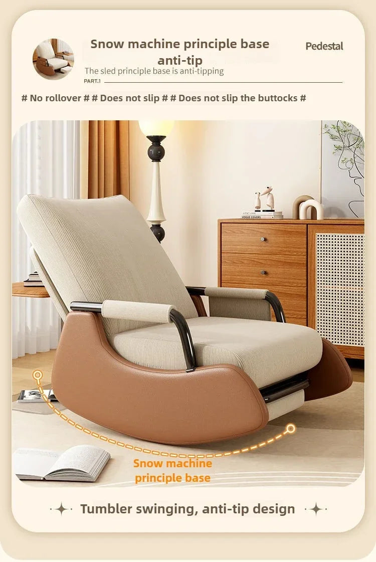 Reclining Lunch Break Folding Lazy Sofa Chair Adults Can Sit Reclining Office Nap Chair Balcony Household Rocking Chair