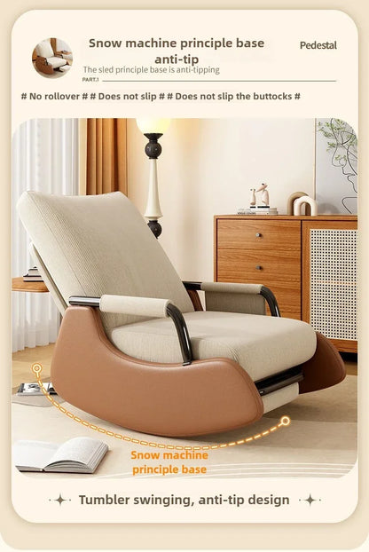 Reclining Lunch Break Folding Lazy Sofa Chair Adults Can Sit Reclining Office Nap Chair Balcony Household Rocking Chair