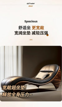 Nordic Light Luxury Single Lazy Leather Sofa Design Can Sit and Lie Leather-Covered